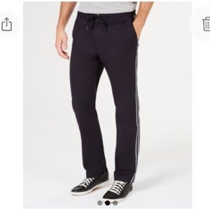 NEW Club Room Mens Casual Trouser Pants, Size Large, Navy with White Side
